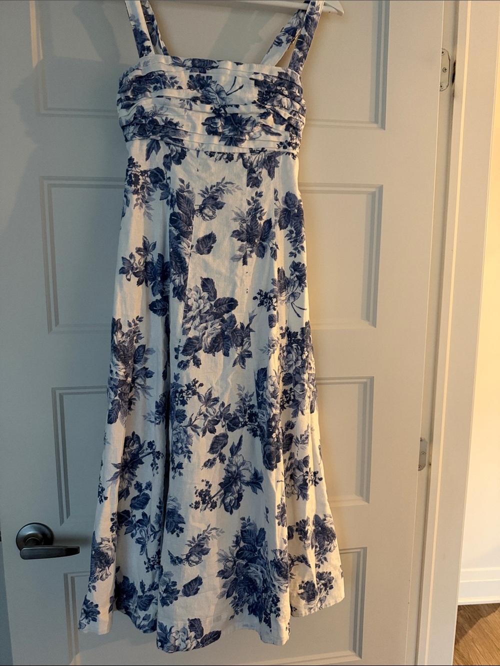 Abercrombie & Fitch White Dress with Blue Floral Print